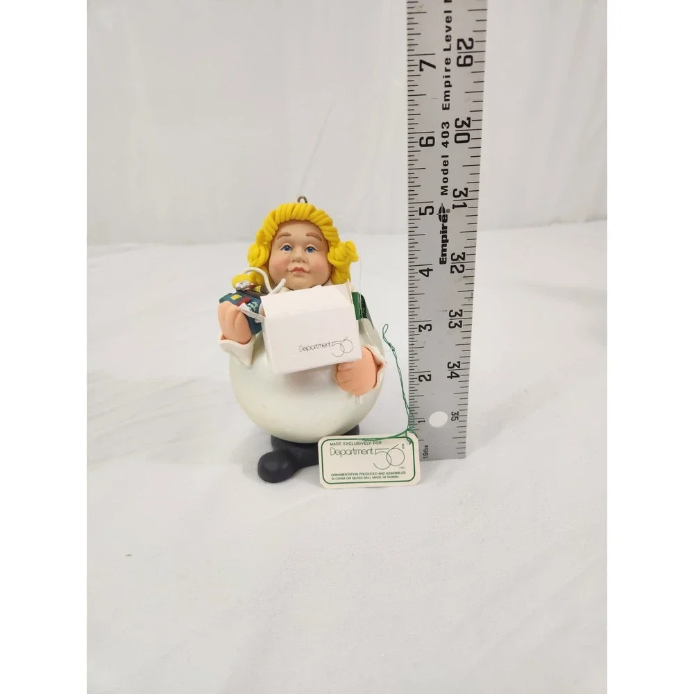 Department 56‎ Village Collector Ornament 7847 Shopper with Gift Glass Ball